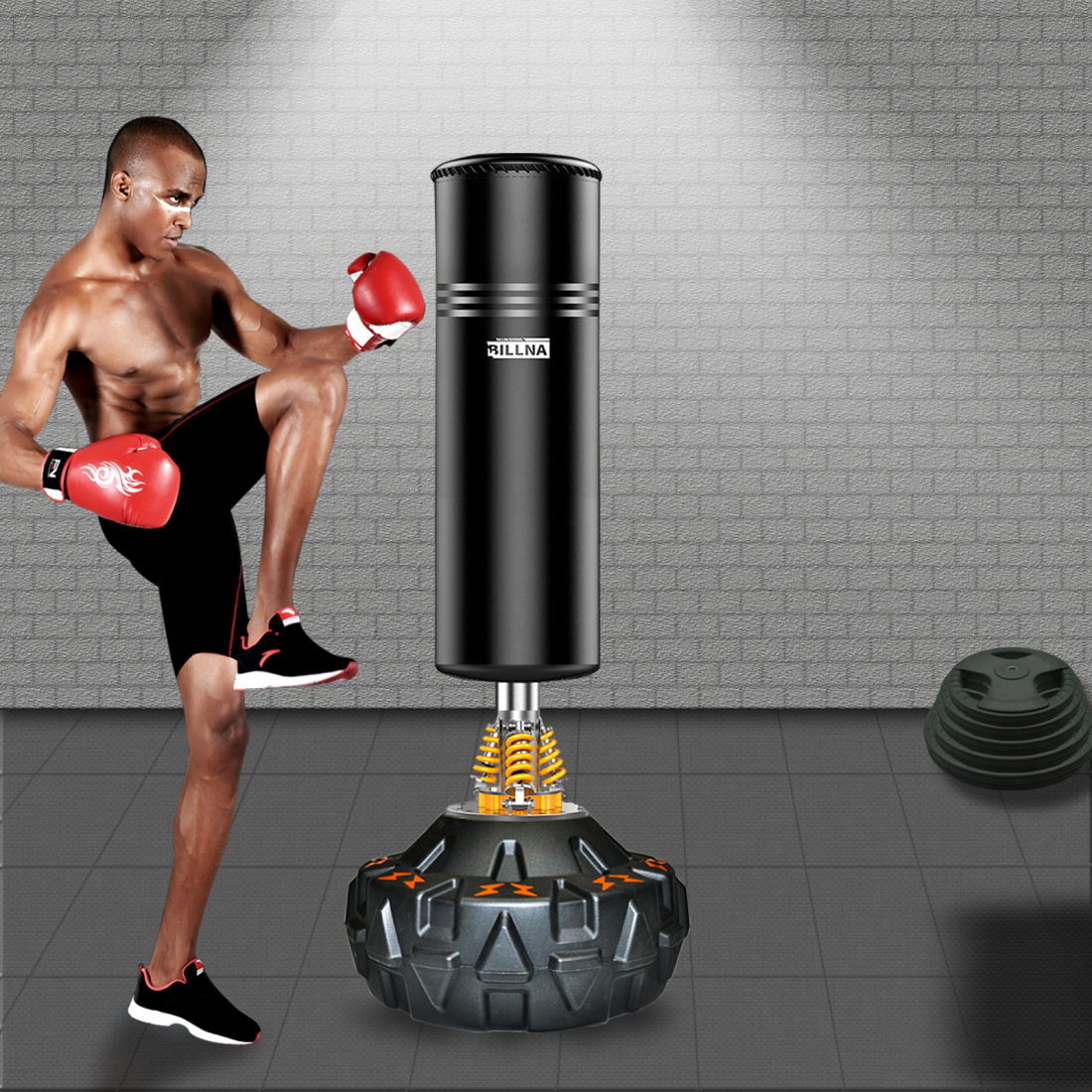 XLarge Free Standing Boxing Punching Bag Stand Kick MMA Stand Three