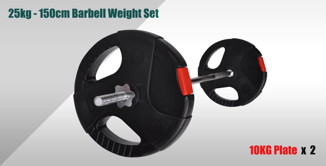 25kg 150cm Barbell Bar Weight Set Double Handle Weight Plate