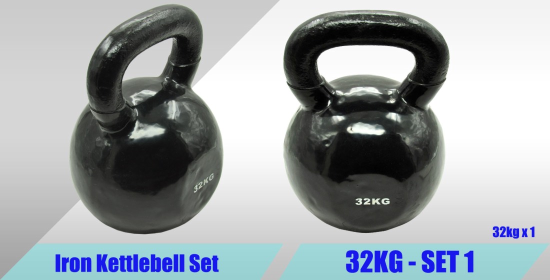 32kg Vinyl Iron Cast Kettlebell Weight Set Russian Style Kettle