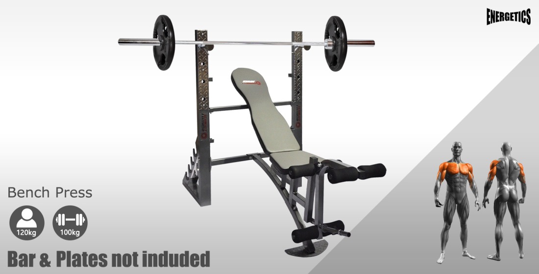 Heavy Weight Bench Press Leg Extension With Dumbell Storage