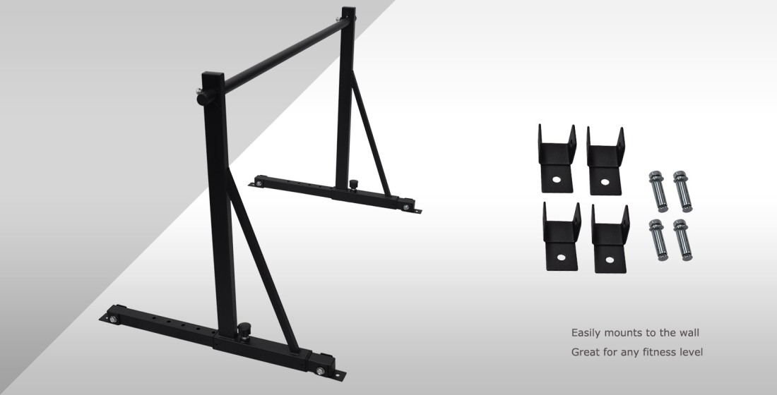 Wall Mounted Chin Up Bar Pull Up Rack 500kg Capacity 7 Height