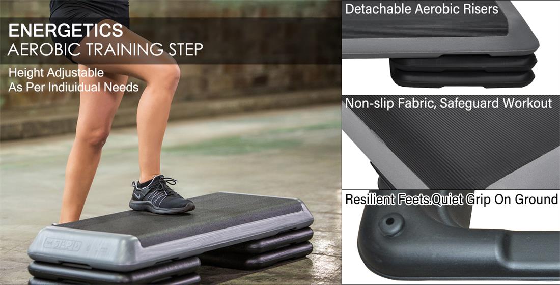 XL-Aerobic Step - 110cm*40cm Cardio Exercise 4 Risers Stepper or Add Extra Riser - Picture 10 of 17